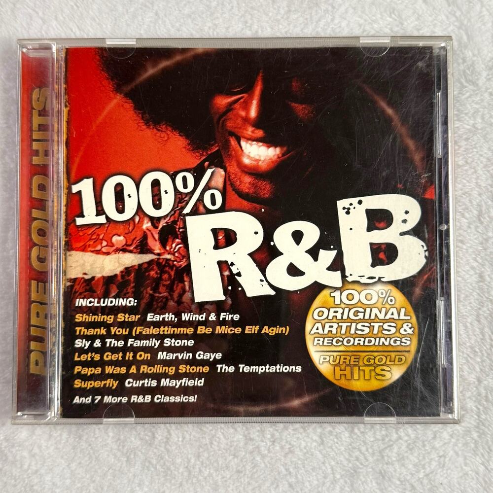 100% R&B Pure Gold Hits CD 2001 Sony Music Marvin Gaye Temptations Isley‎ Bros